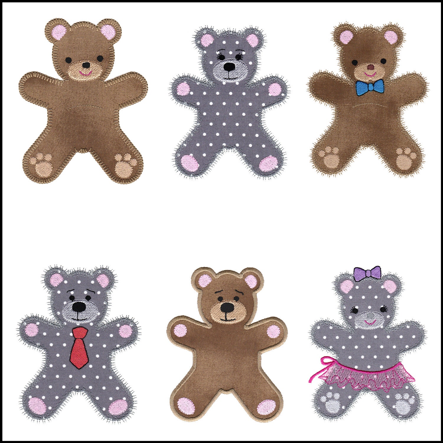 Studio teddy bear applique machine jessecmault design set  etsy
