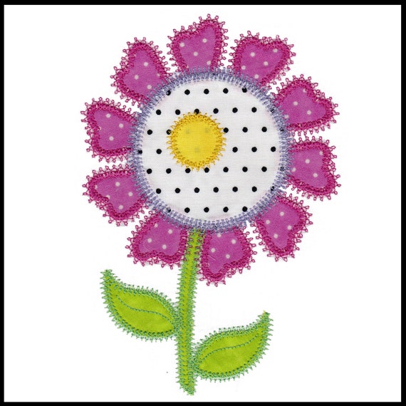 Download Happy Flowers Applique Machine Embroidery Design Set Instant Etsy