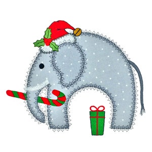 Christmas Elephant. Instant download available. Hoop size is 6 X 5. image 1