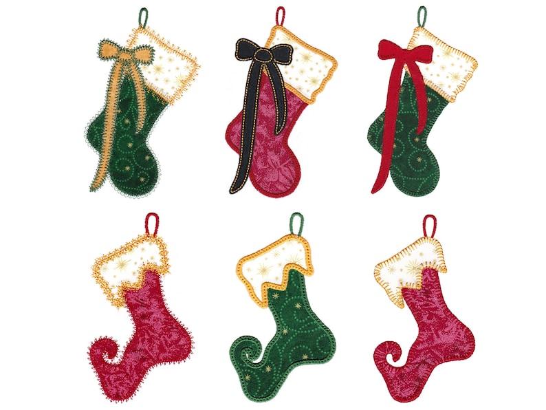 Christmas Stockings Applique Designs. Instant Download - Etsy