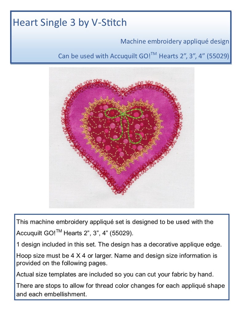 Single heart 3 applique machine jessecmault design actual etsy Single heart 3 applique machine jessecmault design actual etsy