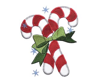 Candy Cane Double applique design. Instant download available. Hoop size is 5” X 6”.