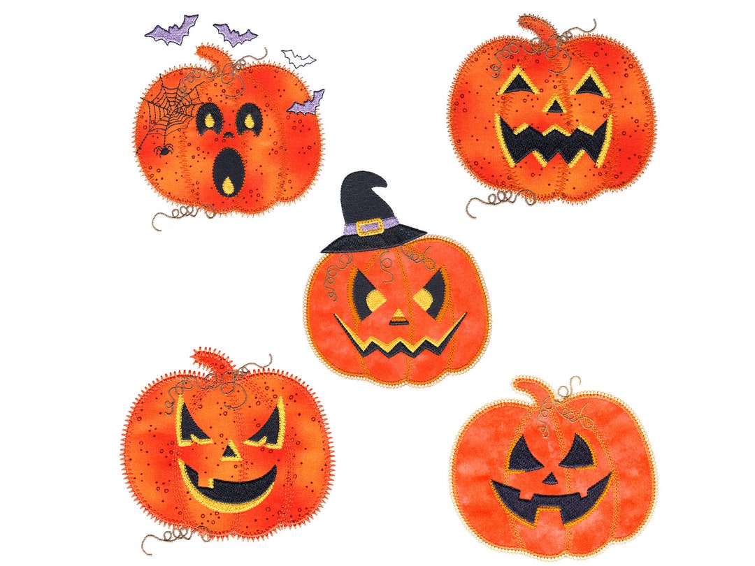 Jack O Lantern Applique Designs, Machine Embroidery (digital Download ...