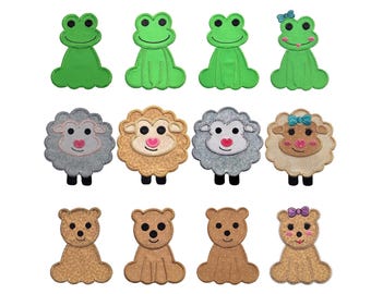 Baby Zoo Animals applique design set 2. Instant download available. Hoop size is 5” X 7”.