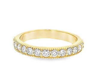 0.42 ct. w. Diamond Eternity Band in 18k Gold Pave-Setting