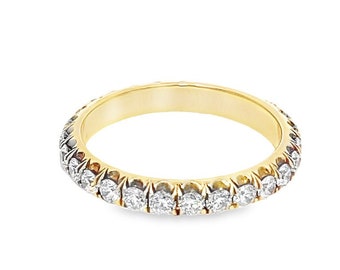 1.37CT Diamond Art-Deco Style Eternity Band, set in 18k yellow gold