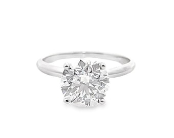 3.00CT LAB Round Brilliant Engagement Ring, set in 14K White Gold