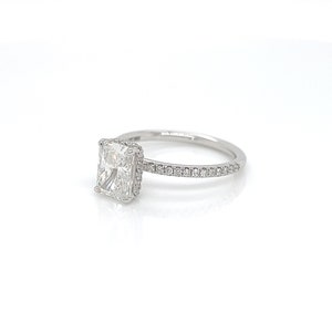 2.13 Total Carat Radiant Diamond Pave-Set Engagement Ring G SI1, GAI image 2