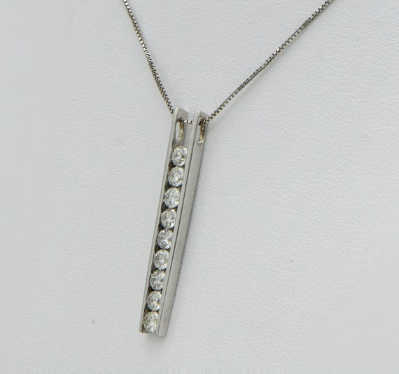 Diamond And White Gold Ladder Pendant With Chain Made In The - Diamond Ladder Pendant Necklace Diamond And White Gold Ladder Pendant With Chain Made In The - Diamond Ladder Pendant Necklace