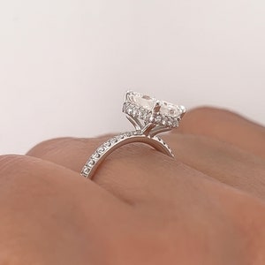 2.13 Total Carat Radiant Diamond Pave-Set Engagement Ring G SI1, GAI image 5