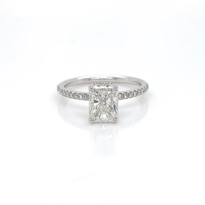 2.13 Total Carat Radiant Diamond Pave-Set Engagement Ring G SI1, GAI image 1