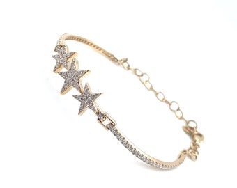 1.23 Carat Star Diamond Bracelet in 14K Yellow Gold