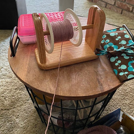 Vintage Yarn Caddy  Amish Wicker Knitting & Crochet Organizer