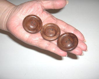 Handmade, Koa Wooden buttons, 1 1/2" diameter