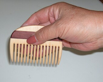 Handmade Maple Wood Comb with Bloodwood Inlay