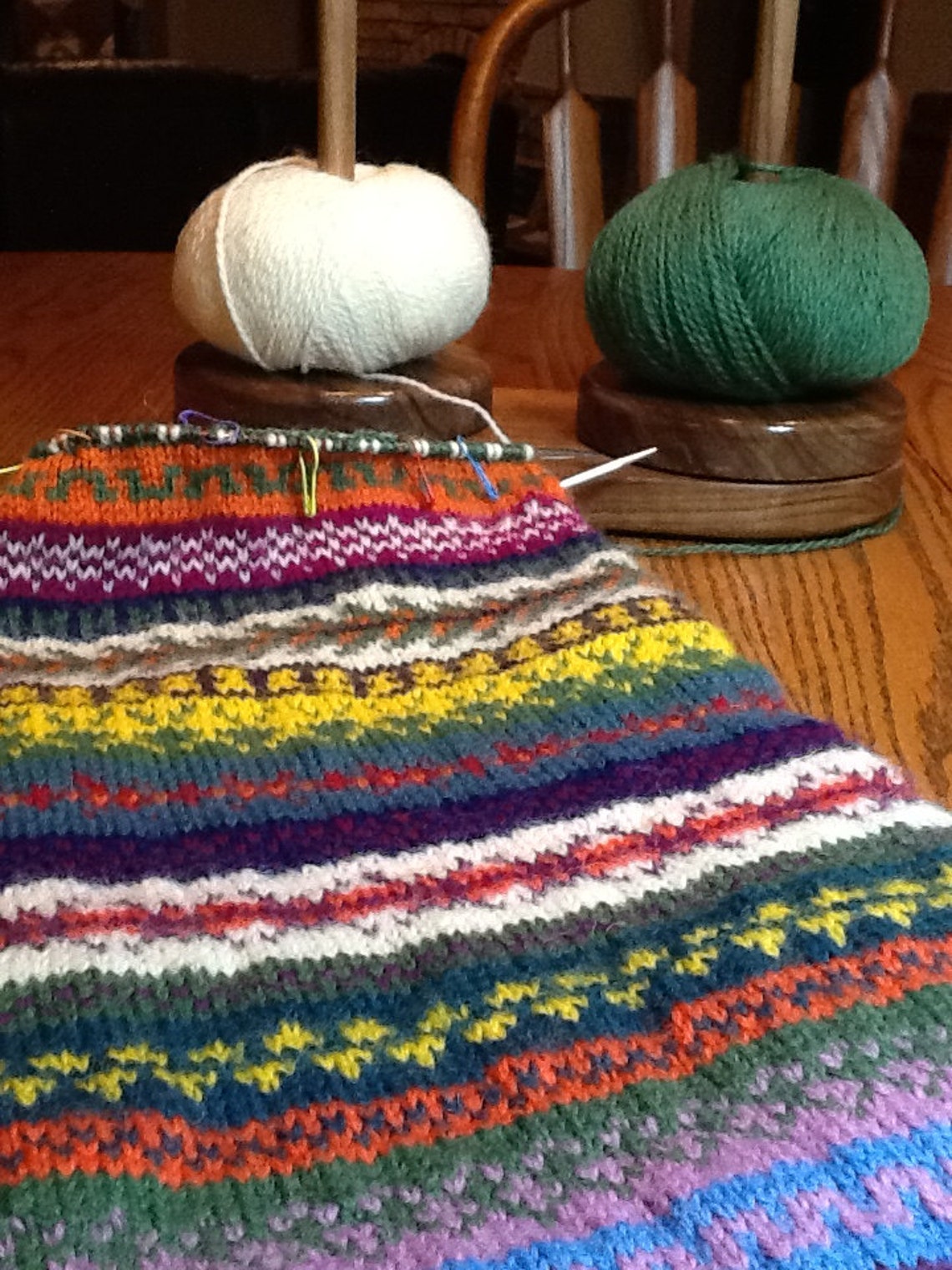 Double Walnut Yarn Buddy Yarn Lazy Susan Yarn Holder Yarn Etsy