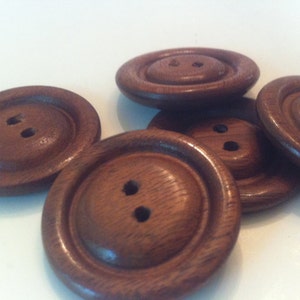 Wooden buttons, Handmade, Walnut,  1&quot; diameter