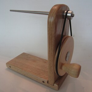 Bobbin Winder Single Ended Wooden , Handmade, , Yarn Holder use with bobbins, weaving loom prin  boat shuttle Soc Machine