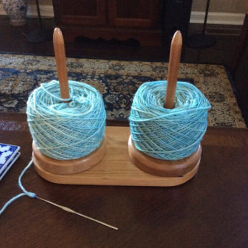 Wood Yarn Holder/spinner Etsy