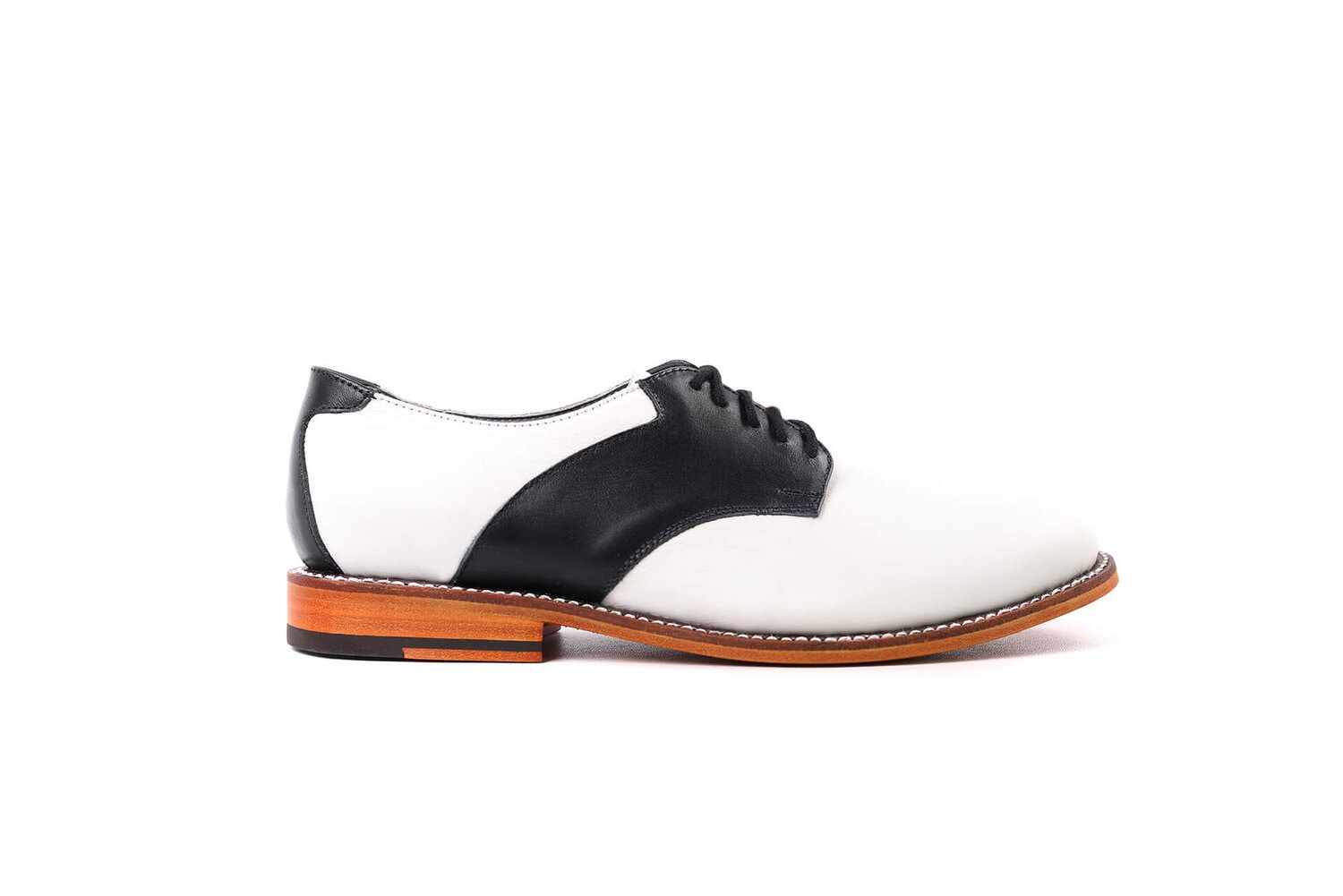 Black and white saddle heels cheap