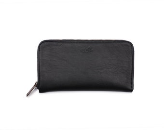 Zip Clutch (Black Calf)