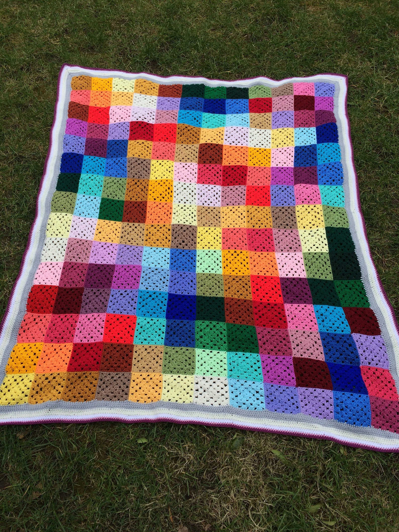 Multicoloured crochet Throw Blanket Etsy