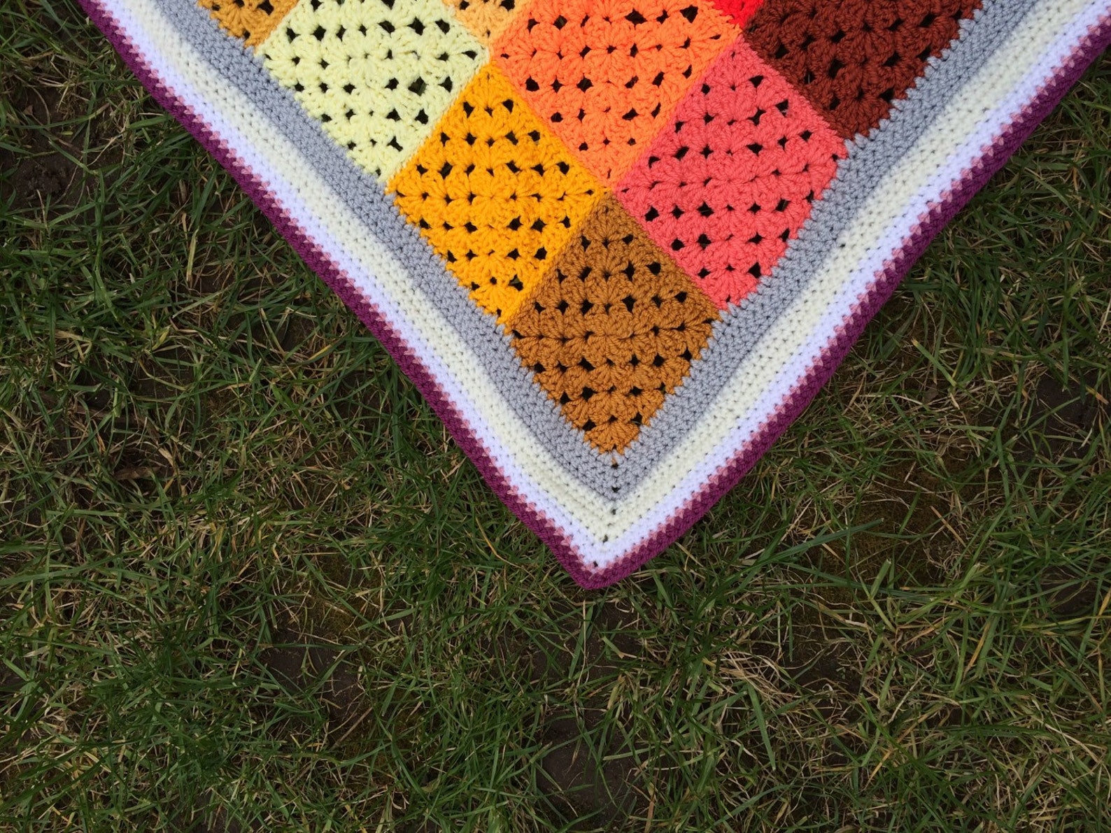 Multicoloured crochet Throw Blanket Etsy