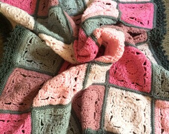 Willow patterned lacy baby blanket