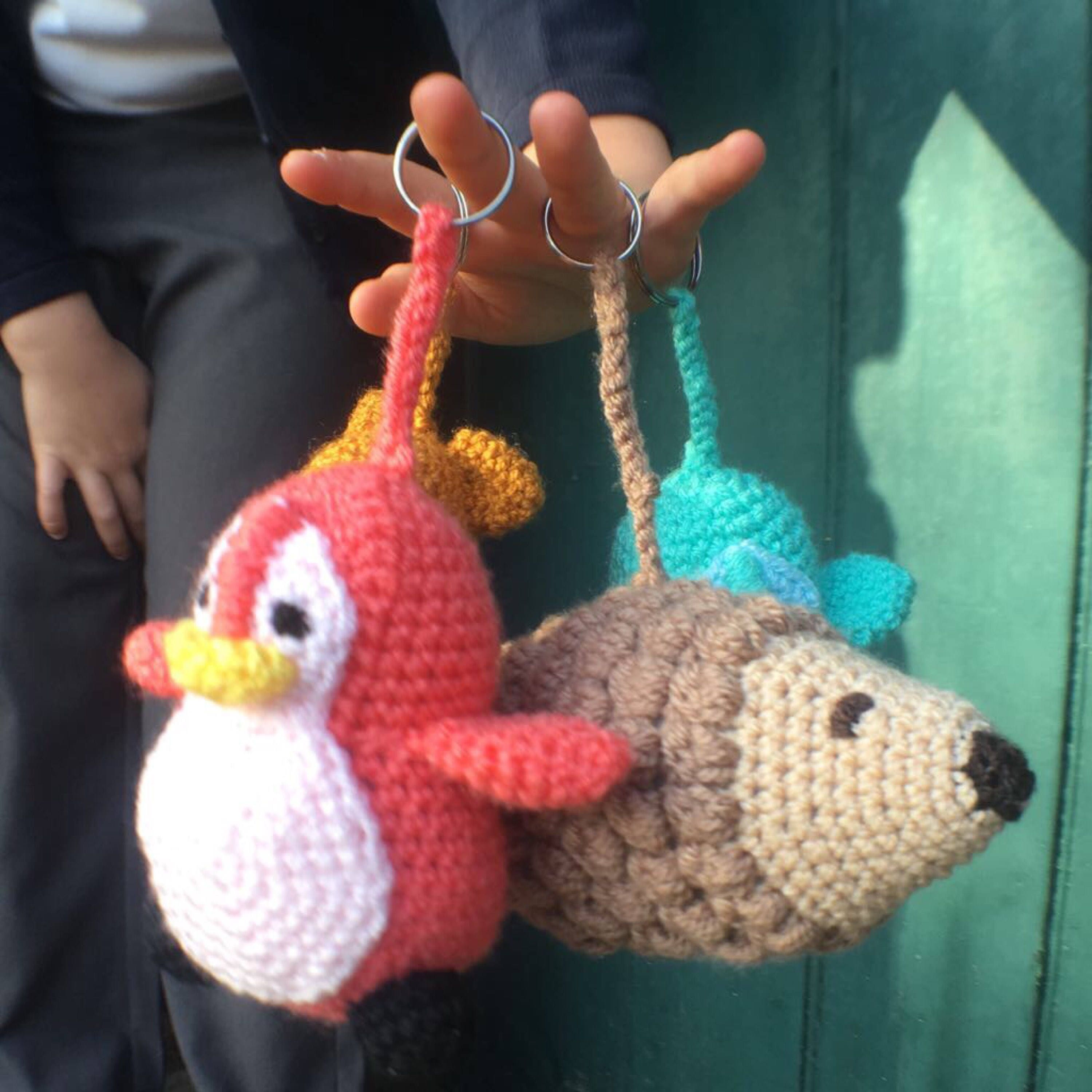 Crochet penguin keyring keychain animal | Etsy