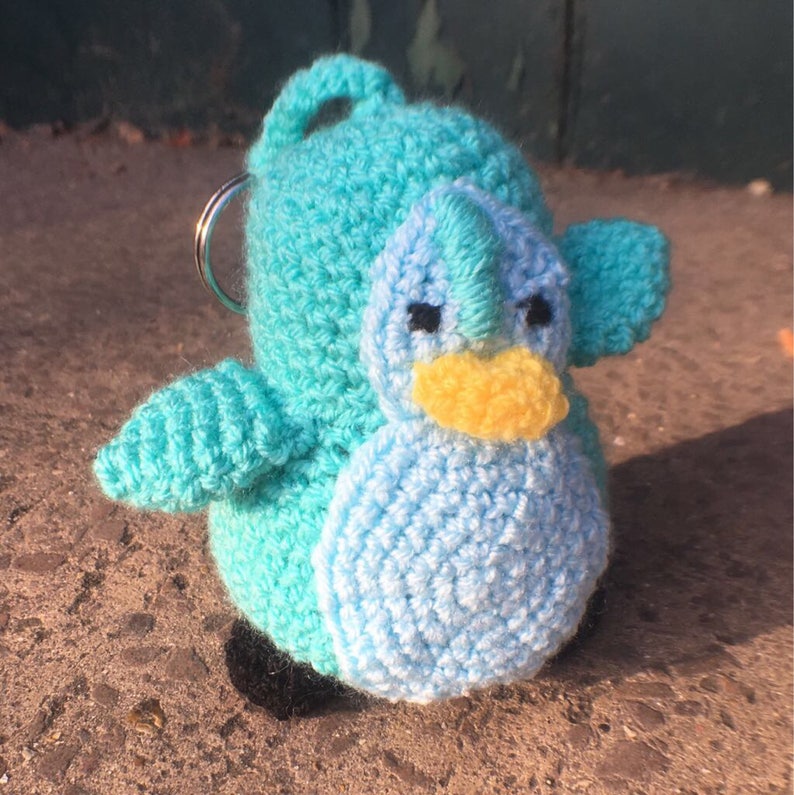 Crochet Penguin Keyring Keychain Animal Etsy