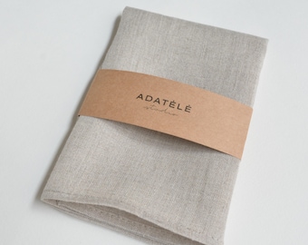 Undyed Grey Linen Pocket Square - Soft Light Linen Handkerchief for Women, Men