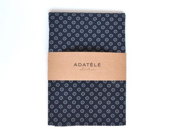 Cotton Patterned Navy Blue Handkerchief, Pocket Square for Men