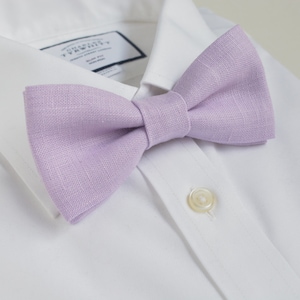 Iris, Lavender, Pale Lavender Linen Men Bow ties for Wedding - Groom, Groomsmen Bowties