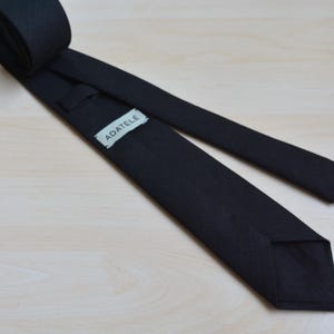 Nœud papillon formel classique en lin noir pour homme, adolescent garçon