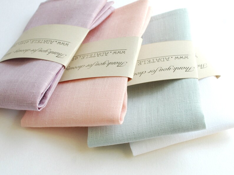 Pastel Linen Pocket Square  Peach  White Lavender Dusty  Etsy