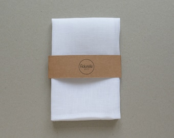 White Linen Pocket Square - Wedding Handkerchief - Formal men's wear accessories - Ivory Women Handkerchief