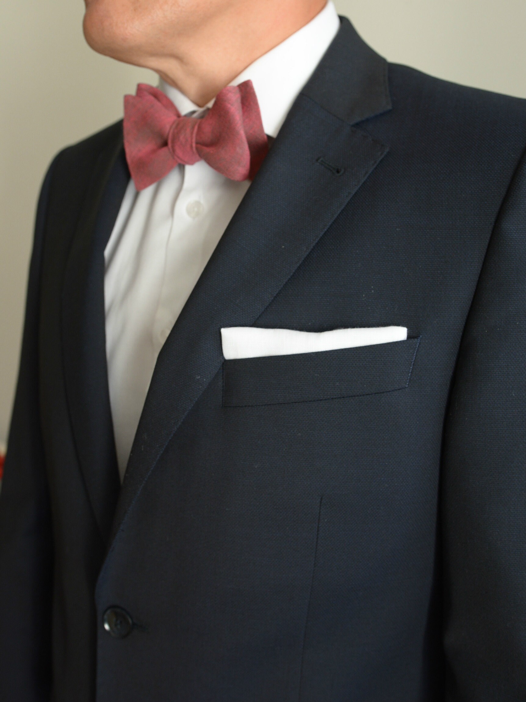 Fuchsia Linen Self Tie Bow Tie 