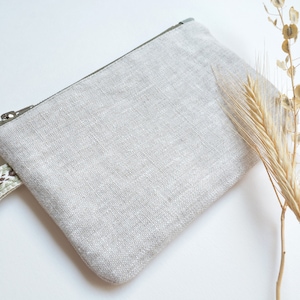 Lino natural sin teñir Identificación de estilo étnico, tarjetas, bolsa de documentos, billetera, bolsa con cremallera - regalo de estilo nacional LT
