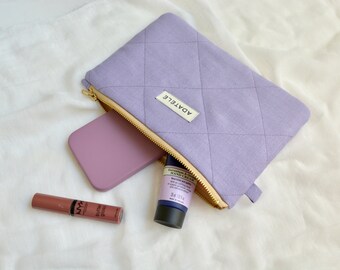Lavender Purple Quilted Linen Wedding Clutch Bag - Prom, Evening, Party purse for women