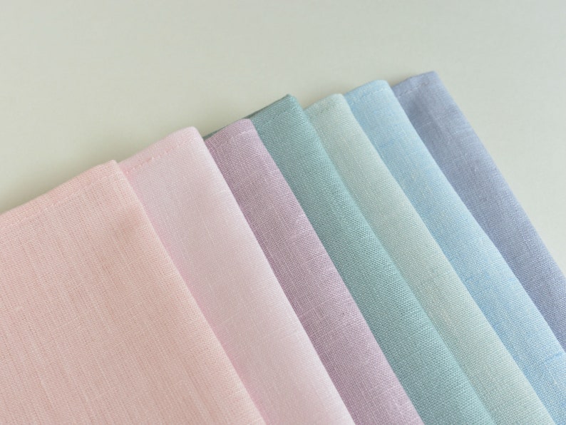 Pastel Linen Pocket Square  Peach  White Lavender Dusty  Etsy