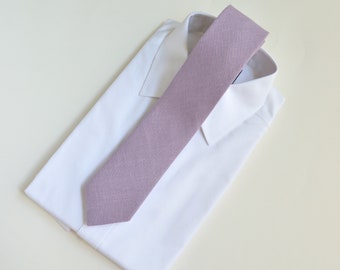 Lavender, Lilac, Wisteria Linen Groom, Best men Wedding Neckties, Pocket squares