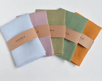 Solid Color Linen Lightweight Linen Pocket Square - Wedding Handkerchief - Formal men's wear accessories