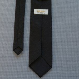 Black Classic Formal Linen Necktie Bowtie for Men, Teen Boys