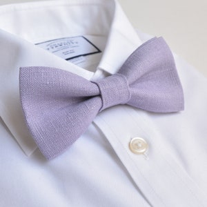 Lavender, Iris Linen Men Bow ties for Wedding - Groom, Groomsmen Bowties