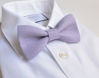 Lavender, Iris Linen Men Bow ties for Wedding - Groom, Groomsmen Bowties