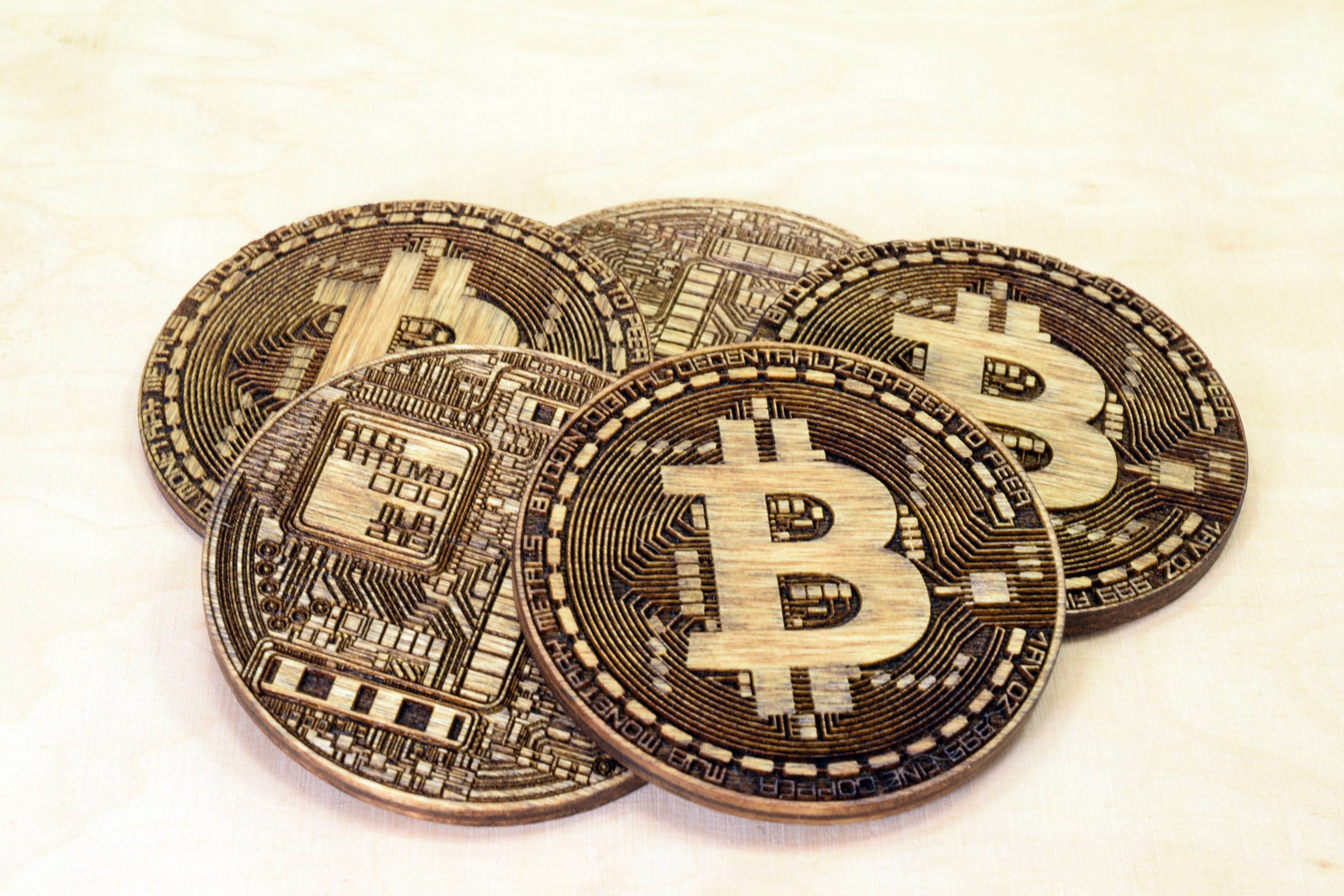 Bitcoin BTC Physical Coin - Crypto Currency Token - Collectible -  Corporative Gift - Wooden Coin - Double Side Engraved - Etsy