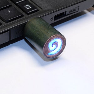 Hearthstone - Steampunk USB Flash Drive - USB 3.0 - 16GB/32GB/64GB/128GB - Red/Green/Blue/Yellow - Gift for him - Birthday gift
