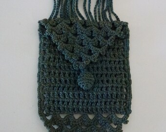 Crocheted Small Blue Purse