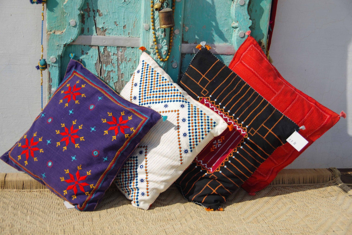 Housse de Coussin Broderie Main Rajasthan