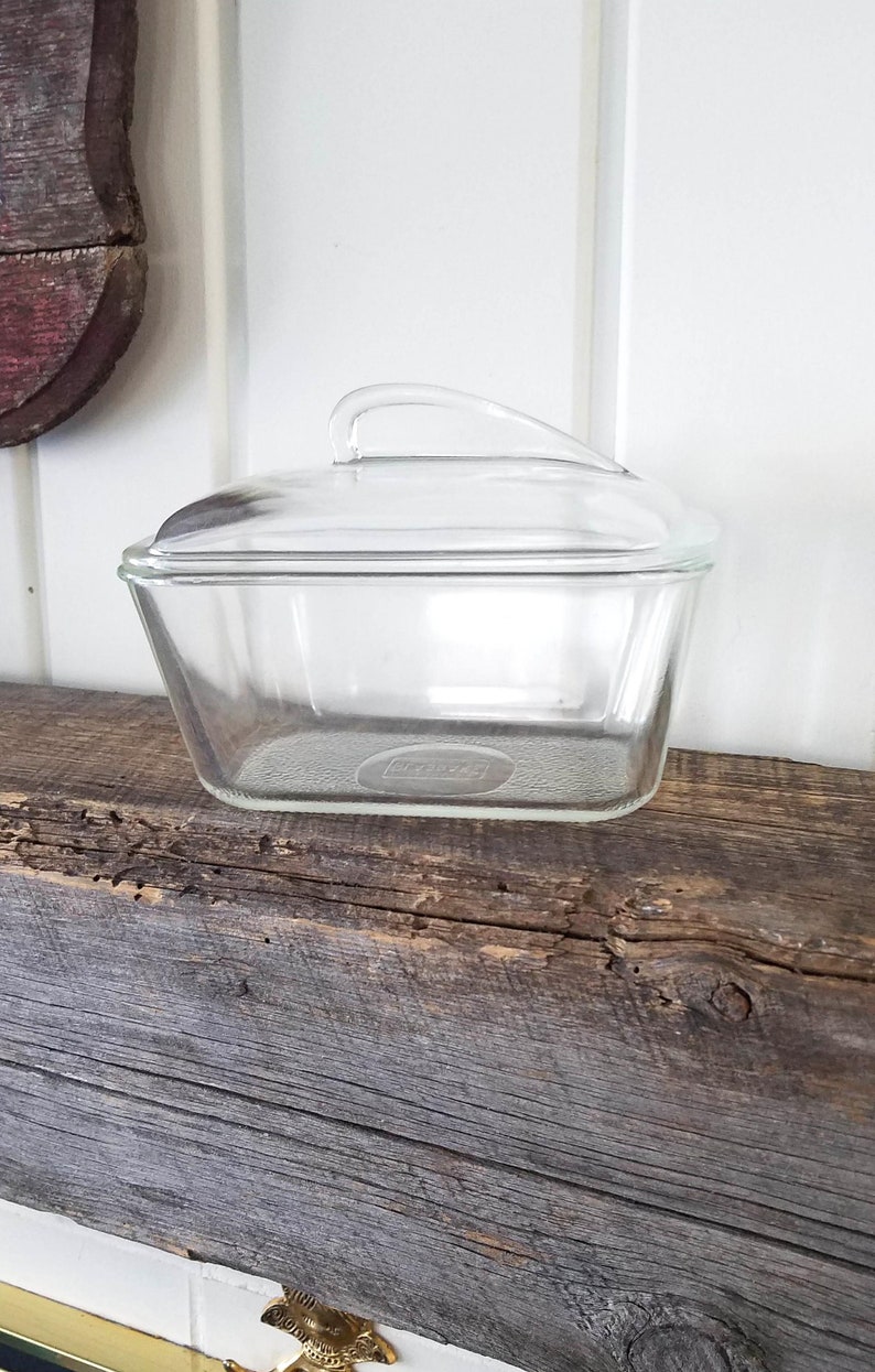 Vintage Loaf Pan Glasbake Covered Glass J80512 1 1/2 Quart Etsy